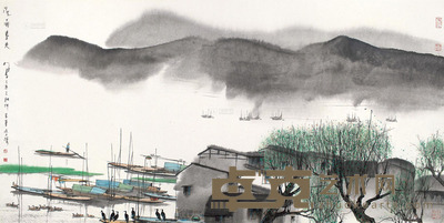 杨明义 乙酉2005年作 江南春光 镜片 设色纸本 68×136cm