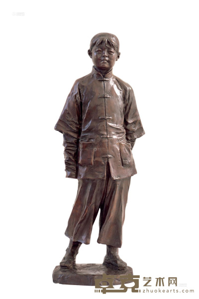 田跃民 2013年作 民国女孩 青铜雕塑 22×58×15cm