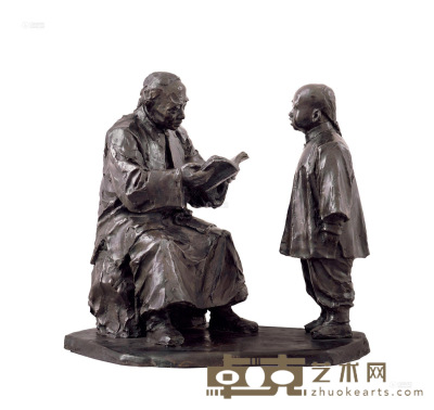 田跃民 2012年作 教子图 青铜雕塑 65×60×47cm