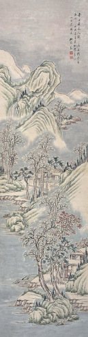 张培敦 戊戌（1838年）作 仿赵大年江山雪霁图 镜心 纸本