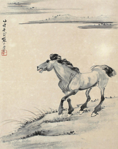 张一尊 乙酉（1945年）作 望江图 立轴 纸本