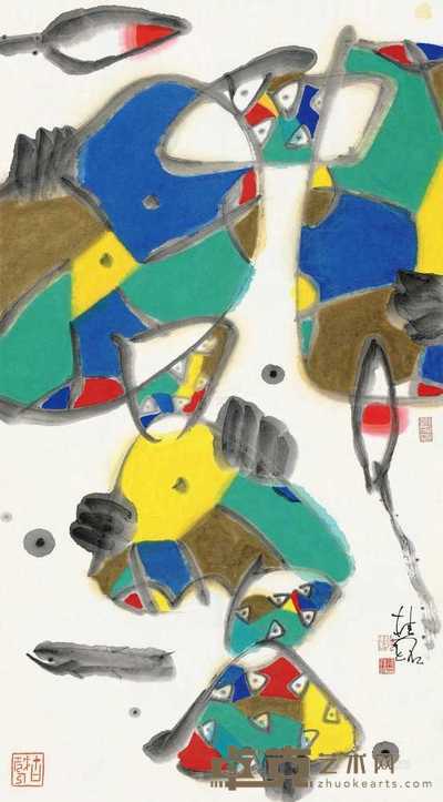 张桂铭 连年有鱼 立轴 设色纸本 126×70.5cm