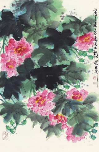 谢稚柳 芙蓉花开