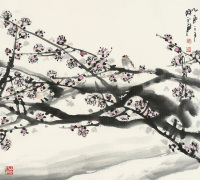 陈永锵 乙酉（2005）年作 花鸟 镜片 设色纸本