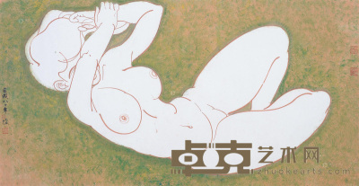 林墉 壬戌（1982）年作 人体 镜片 设色纸本 69×135cm