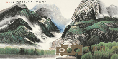 许钦松 戊寅（1998）年作 大岳无语 镜片 设色纸本 69×138cm