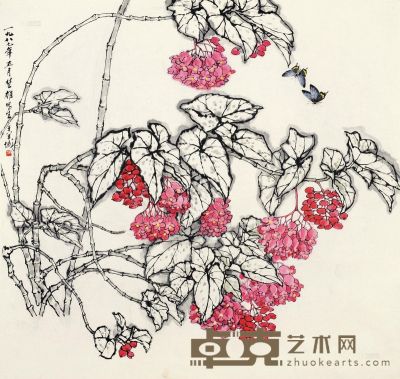 方楚雄 花卉 镜片 设色纸本 100×104cm