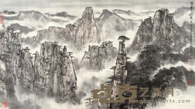 秦剑铭 庚申（1980）年作 梦笔烟云 横轴 设色纸本 105×58cm