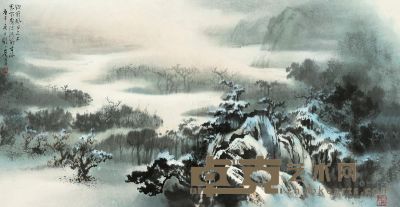 欧豪年 庚申（1980）年作 山水 镜片 设色纸本 62×119cm