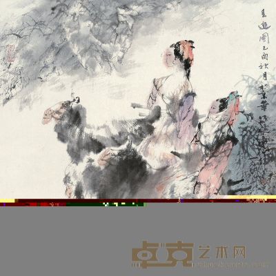 胡正伟 乙酉（2005）年作 春游图 镜片 设色纸本 68×67cm