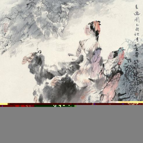 胡正伟 乙酉（2005）年作 春游图 镜片 设色纸本