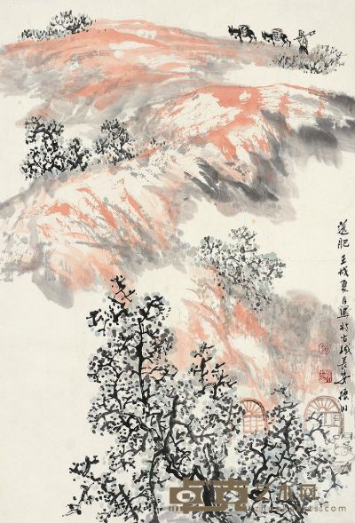 赵振川 壬戌（1982）年作 送肥 立轴 设色纸本 69×46cm