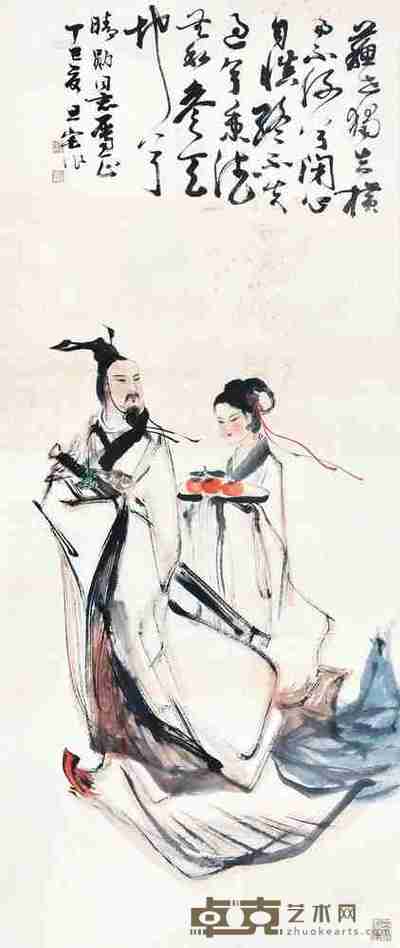 刘旦宅 人物 立轴 设色纸本 118×51cm