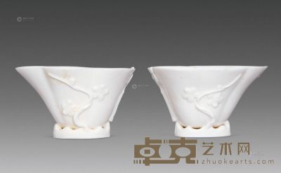 清 德化爵杯 （一对） 高6.5cm