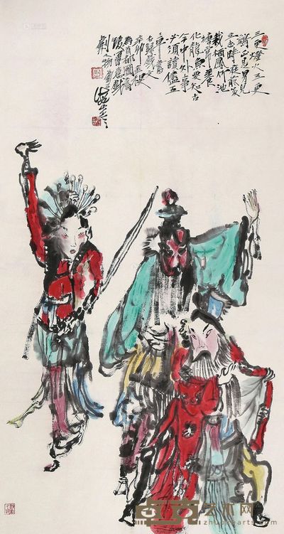 孙海青 戏曲人物 123×66cm