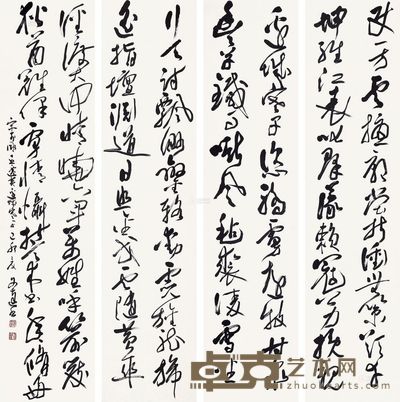 徐文达 书法 136×33cm×4