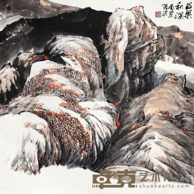 陆贤能 吕梁秋深 69×68.5cm