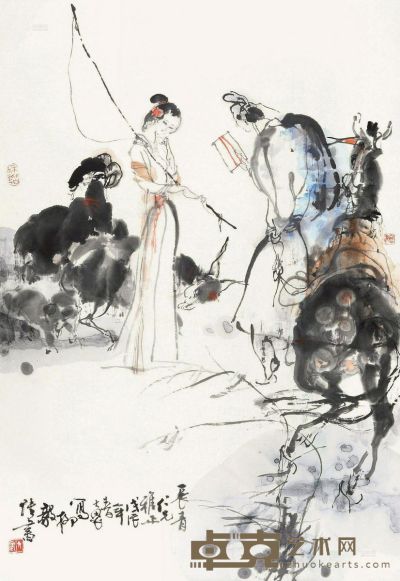 施大畏     戊辰   柳毅传书图 99.5×68cm