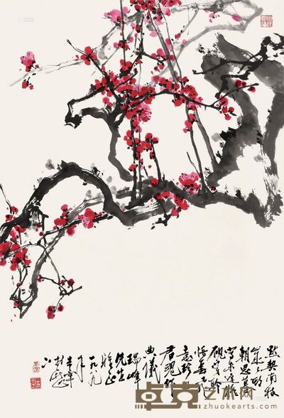 于希宁 红梅图 68×45.5cm