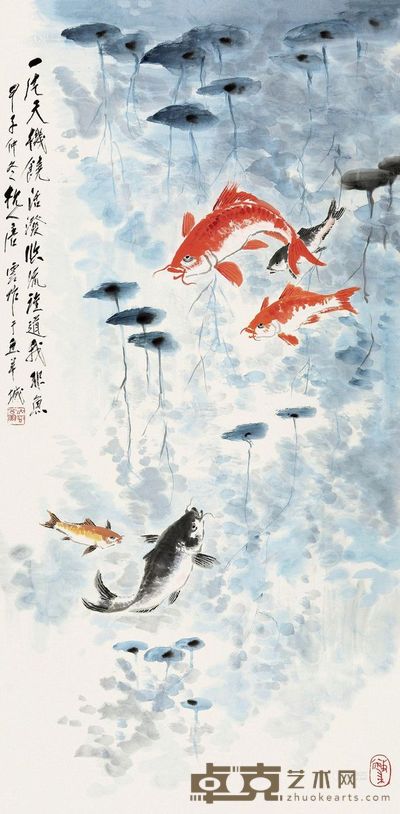 唐云 甲子 一片天机 137×68cm