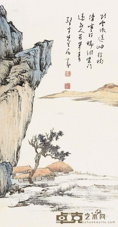 溥儒 疏云远岫 56.5×29cm