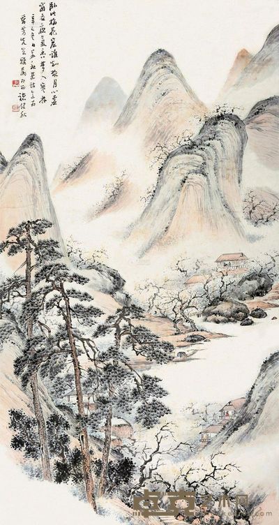 褚健秋     辛巳  华秋岳诗意图 149×78cm