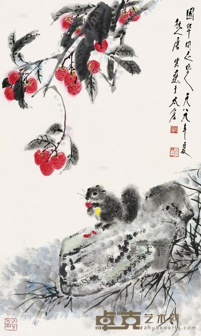 唐云 得利图 83×49cm