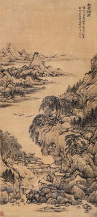 黄鼎     己酉（1729）年作 松岩仙馆 立轴 水墨绢本