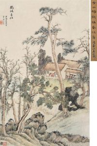 方士庶     丙寅（1746）年作 鹤林春社 立轴 设色纸本