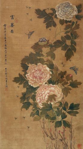 张广俊     壬寅年作 富贵图 立轴 设色绢本