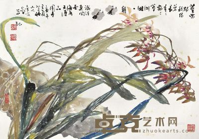 林金定 1990年作 品国香 镜片 设色纸本 68×96cm