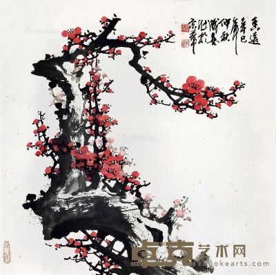王成喜     2001年作 香远 镜片 设色纸本 67×67cm