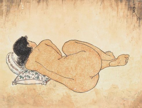 潘玉良     1953年作 侧睡裸体女人
