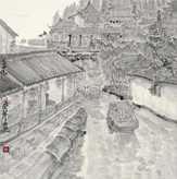 水乡 镜心 水墨纸本
