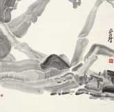 水墨人物 镜心 水墨纸本