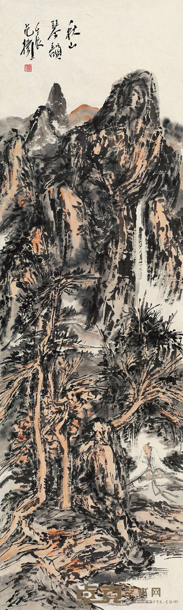 范扬 秋山琴韵 169×51cm