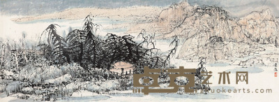 常进 山水人家 33×91cm