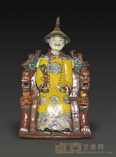 游长子制雍正皇帝像瓷器 高30cm