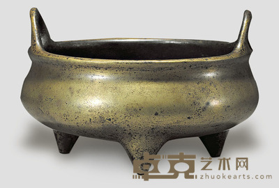 冲天耳铜炉 7×10cm 款识:仿古