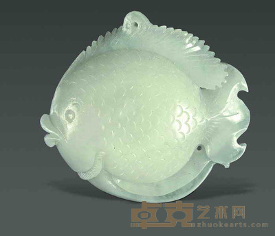 和田玉发财鱼 5.2×5cm 54.00克