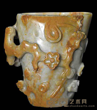 螭龙纹梅花笔筒 13×11cm