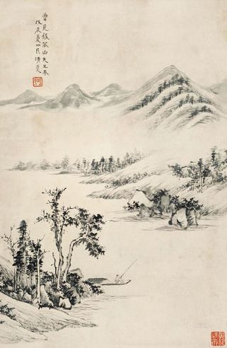 李瑞清 寒江独钓