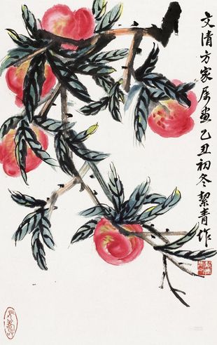 胡絜青     1985年作 寿桃