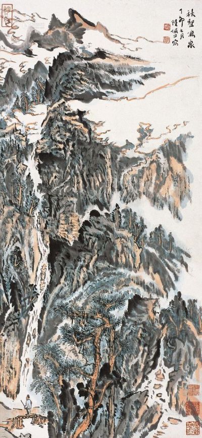 陆俨少 丁卯（1987年）作 秋壑鸣泉