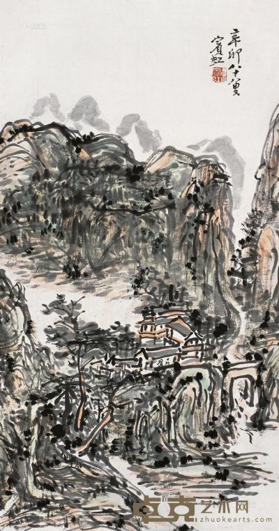 黄宾虹 辛卯（1951年）作 溪山闲话图 58.5×30.5cm