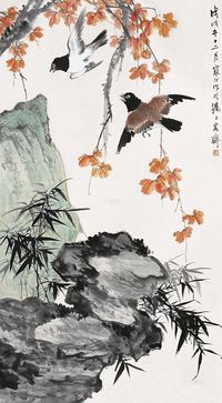 江寒汀 戊戌（1958年）作 花鸟