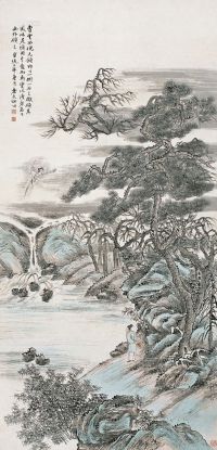 陆恢 宣统2年（1910年）作 松鹤鸣泉