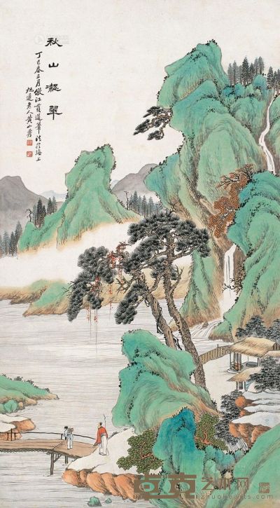黄山寿 丁巳（1917年）作 秋山凝翠 143×79.5cm