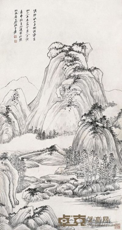 张大千 丁亥（1947年）作 山深寂静 111×59.5cm