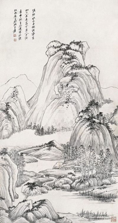 张大千 丁亥（1947年）作 山深寂静